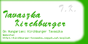 tavaszka kirchburger business card